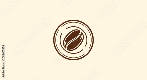 Minimalistic Coffee Bean Logo Design With Clean Lines For Beverages and Branding