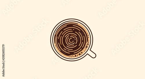 Minimalistic Coffee Cup Design With Concentric Circles and Unique Aesthetic Touch