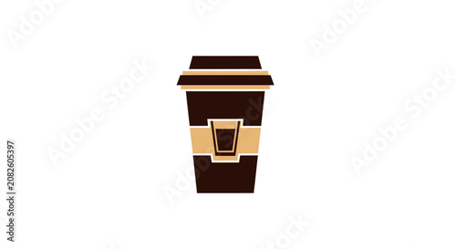 Minimalistic Coffee Cup Illustration for Beverages and Refreshments, Clean Design