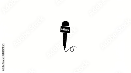 News Microphone Silhouette Vector Graphic On White Background