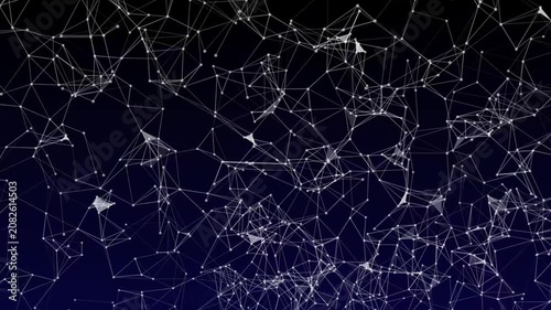 Connected lines network structure. 3D digital data technology spider web with dew drops