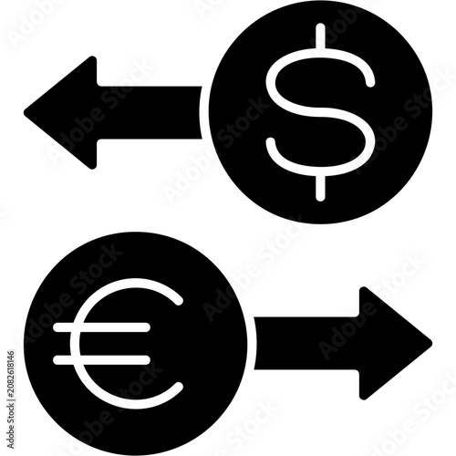 Foto Glyph Solid Exchange Rate Icon