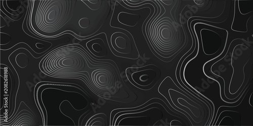 Abstract topographic contour map and geographic mountain relief background design. Topographic white and gery wavey contour line style map white background. . Geographic mountain relief. 