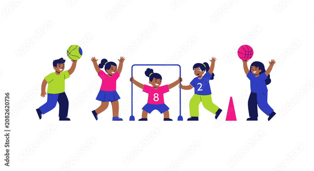 Fototapeta premium People Playing Sports Together.