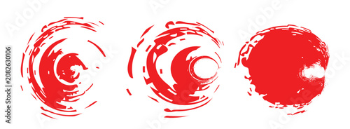 Creative vector illustration of hand drawning circle line sketch set isolated on a white background.  Circle Brush Stroke. Grunge circles brush set. Red grunge circle frames. eps 10