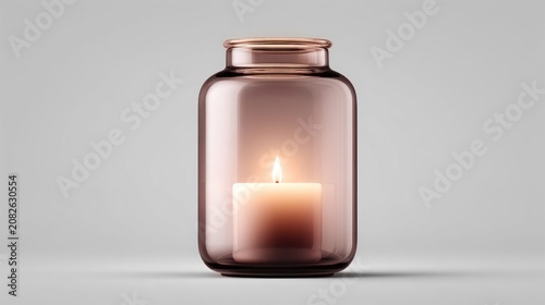 Candlelight glow in elegant glass container