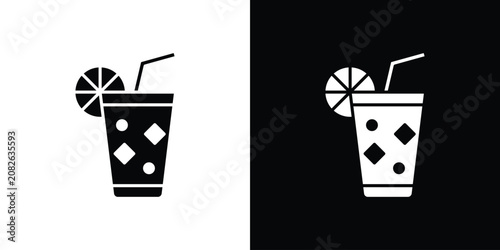 Tableau sur toile Lemonade icon in black and white, best for Gaphic Design