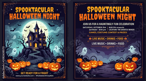Photography Halloween Night Flyer Event Poster.
