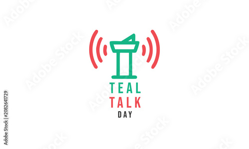 Teal Talk Day. background, banner, card, poster, template. Vector illustration.
