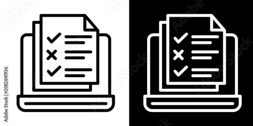 Tableau sur toile Assignment Checklist Icon Set White Style Collection
