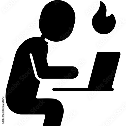 Fotografía Glyph Solid Hard Work Icon