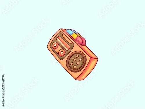 Tape Recorder Cartoon Vector Icon Illustration
