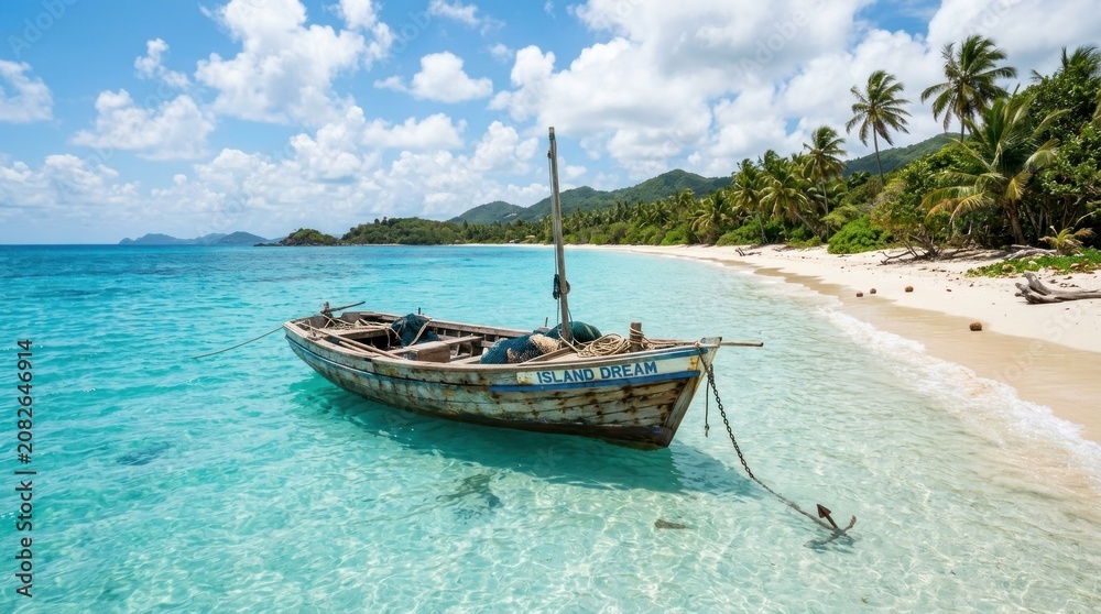 Fototapeta premium A weathered wooden boat named 