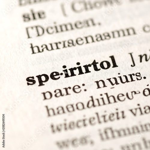 Dictionary page with bolded word and text detail