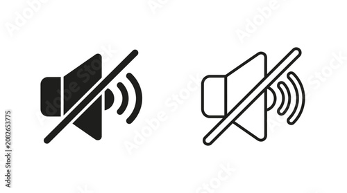 Photos Muted Speaker Icons Black And White Line Art