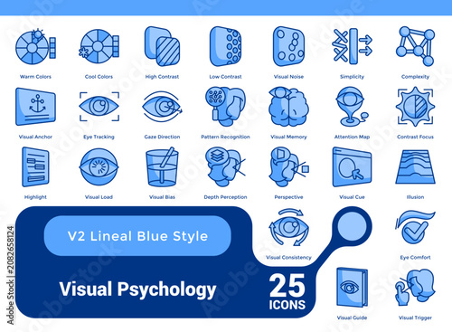 Tableau sur toile Blue Visual Psychology Bundle H25 V02