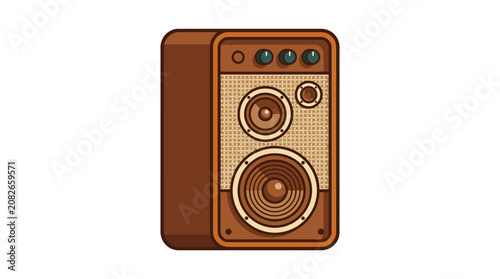 Tableau sur toile Retro Vintage Hi-Fi Speaker Illustration