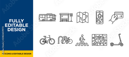 Foto urban transportation local navigation map city travel bike bus bicycle and publi