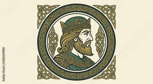 Photos Vintage Celtic King Emblem Vector Illustration