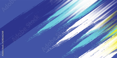 Abstract Brush Background with Sporty Style and Halftone Effect. Brush Stroke Illustration for Banner, Poster, or Sports Background. Scratch and Texture Elements For Design