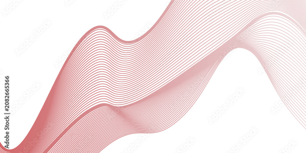 Obraz premium Vector abstract red background with dynamic red waves, lines and particles.