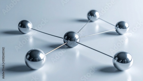A connected network of shiny silver spheres, representing a strong link or system