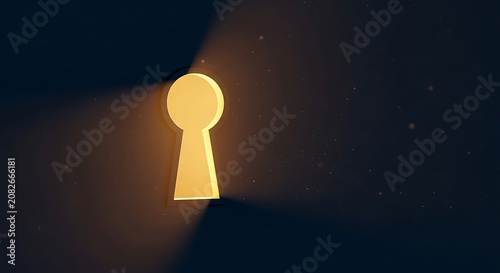 Bright Keyhole Shining Through Dark Wall