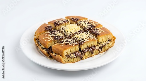 Freshly baked whole grain bread loaf on white plate.