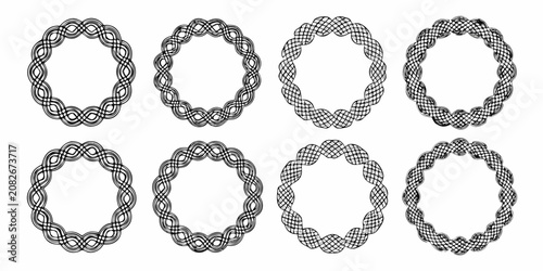 Foto collection of black and white celtic knot circular frames vector circles illustr