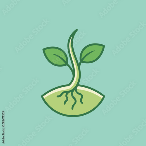 A small green sprout growing from a patch of fertile soil