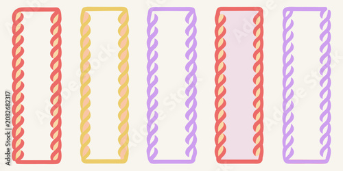 twisted rope frame vector illustration colorful hand drawn playful composition simple graphic design element pattern border decoration artwork twist cartoon minimal
