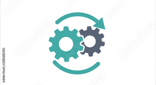 Gear exchange process icon.