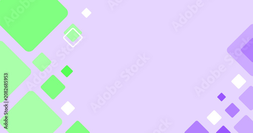 Flat Background of Green Purple squares for Interface design