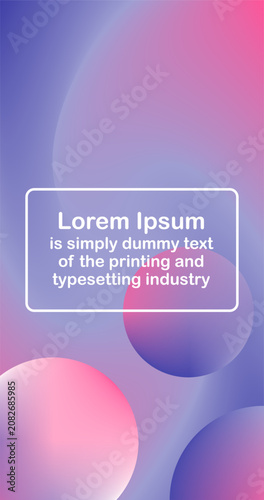 Fluid shapes on abstract cover design Purple Pink wallpaper gradient poster Template