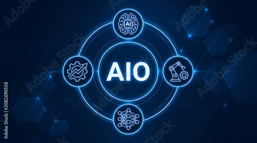 Artificial Intelligence Optimization (AIO) acronym representing strategies to improve AI systems’ interpretation, ranking, and generation of content
