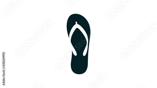 Photography Minimalist black flip flop sandal flat design icon Vector