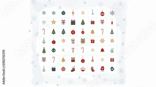 Christmas Icons Set: Festive Pixel Art Collection for Holiday Design
