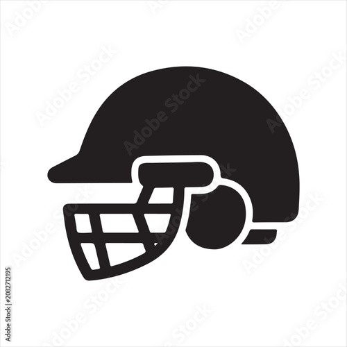 Obraz na plátně Cricket batting helmet icon isolated graphic with protection protective equipmen