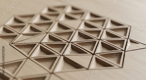 Geometric Pattern of Interlocking Triangles in Metallic Finish.