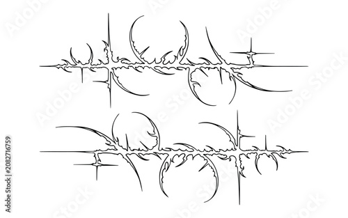 Картината върху платно cyber sigilism border landscape composition layouts