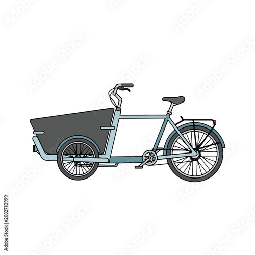 Cargo bike with large storage box on white background