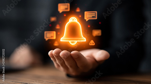 Notification Bell: A hand h...