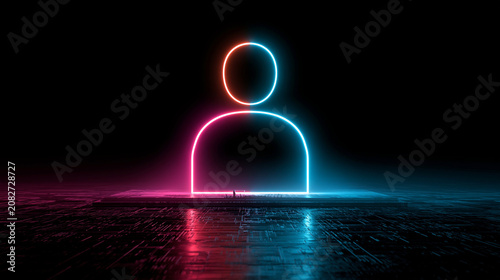 Neon Silhouette: A glowing ...