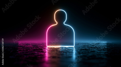 Neon Silhouette: A glowing ...