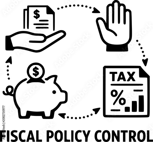Canvas-taulu Fiscal Policy Control Tax Finance Icon Vector
