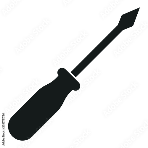 Canvastavla Flathead screwdriver icon silhouette tool for tightening and loosening screws ic