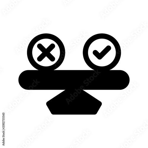 Bild auf Leinwand Scales of justice weigh right and wrong in a symbolic illustration of morality and fairness