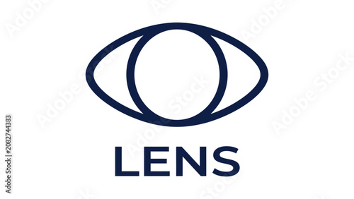 Photos Lens icon provides a clean visual representation of optical equipment and vision correction technology