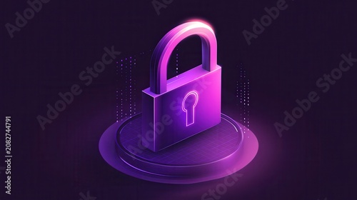 Digital Security Lock Icon Representing Encryption Technology
