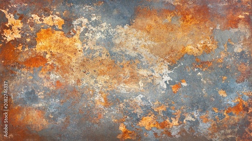 Detailed Texture of Aged and Rusted Metal Surface with a Grungy, Oxidized Patina